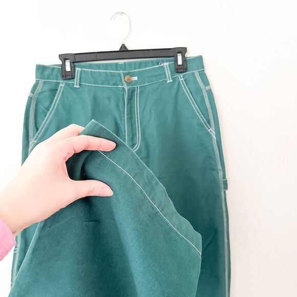 GAP High Rise '90s Loose Carpenter Pants 8 Green Cargo Utility - Picture 3 of 10